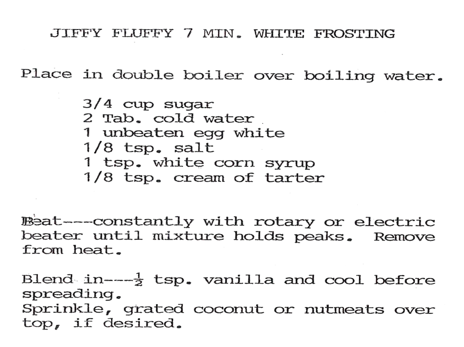 Jiffy Fluffy White Frosting Image